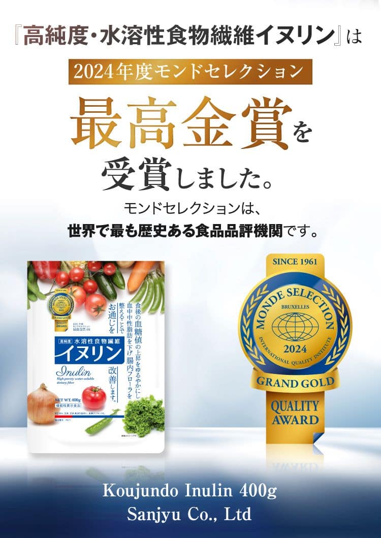 96.7％の医師が「高純度 水溶性食物繊維イヌリン」
